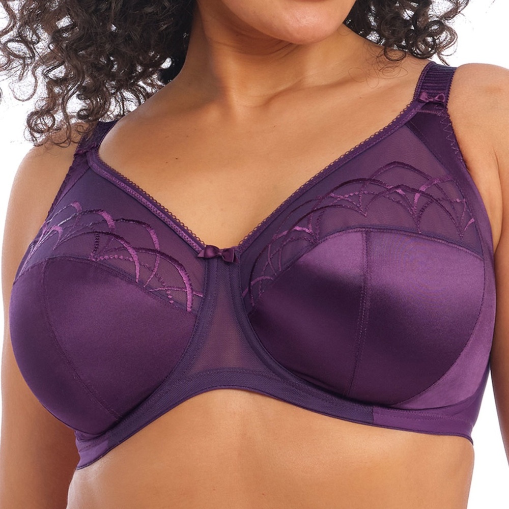 NEW Elomi Cate Embroidered Full Coverage Cup Underwire Bra 4030 Plum Purple